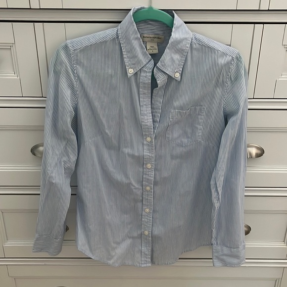 Banana Republic Factory Tops - Banana republic linen strip shirt
